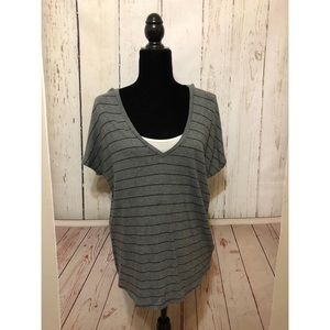 Grey and Black Express V Neck